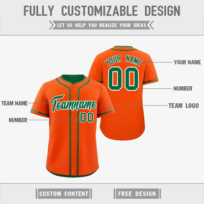 Custom Kelly Green White Reversible Baseball Jersey Classic Style Add Team Name & Player Number Moisture-Wicking