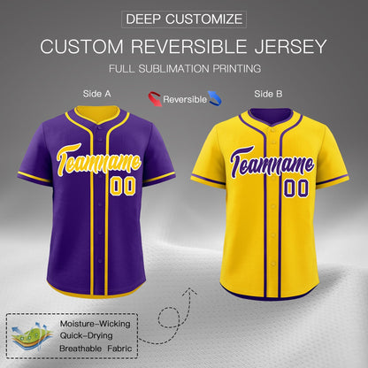 Custom Gold White Reversible Baseball Jersey Classic Style For Youth Team Design Service