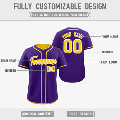 Custom Gold White Reversible Baseball Jersey Classic Style For Youth Team Design Service