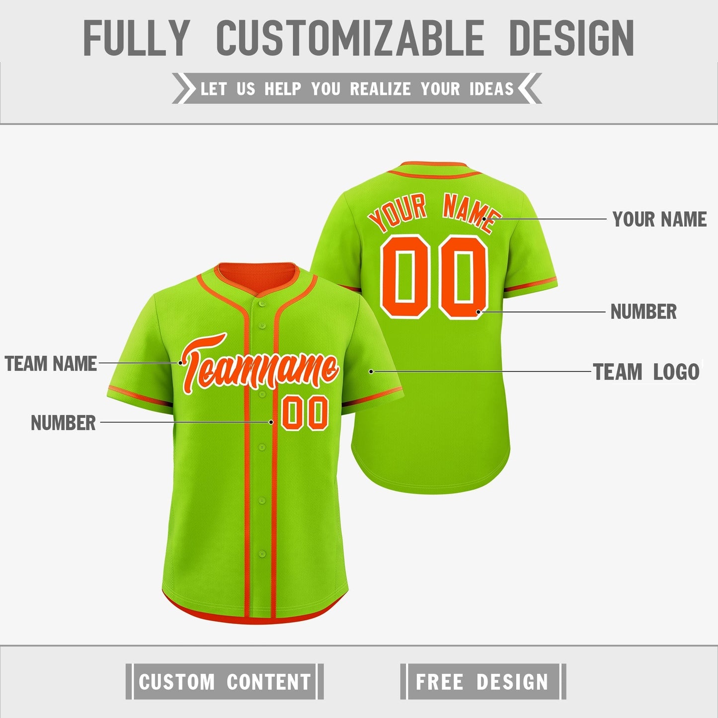 Custom Orange White Reversible Baseball Jersey Classic Style Add Team Name & Player Number Moisture-Wicking
