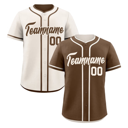 Custom Cream Reversible Baseball Jersey Classic Style For Youth Team Design Service