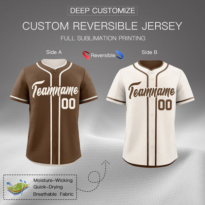 Custom Cream Reversible Baseball Jersey Classic Style For Youth Team Design Service
