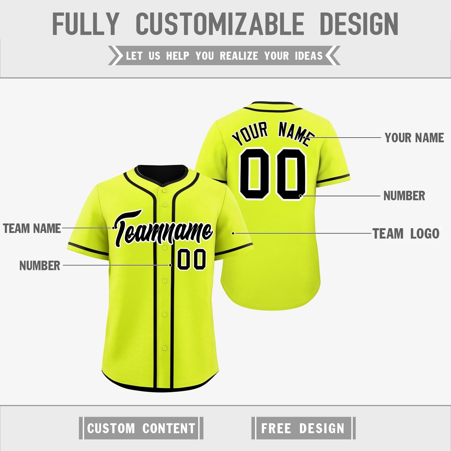Custom Black Reversible Baseball Jersey Classic Style Add Team Name & Player Number Moisture-Wicking