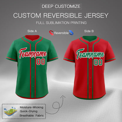 Custom Red White Reversible Baseball Jersey Classic Style Add Team Name & Player Number Moisture-Wicking