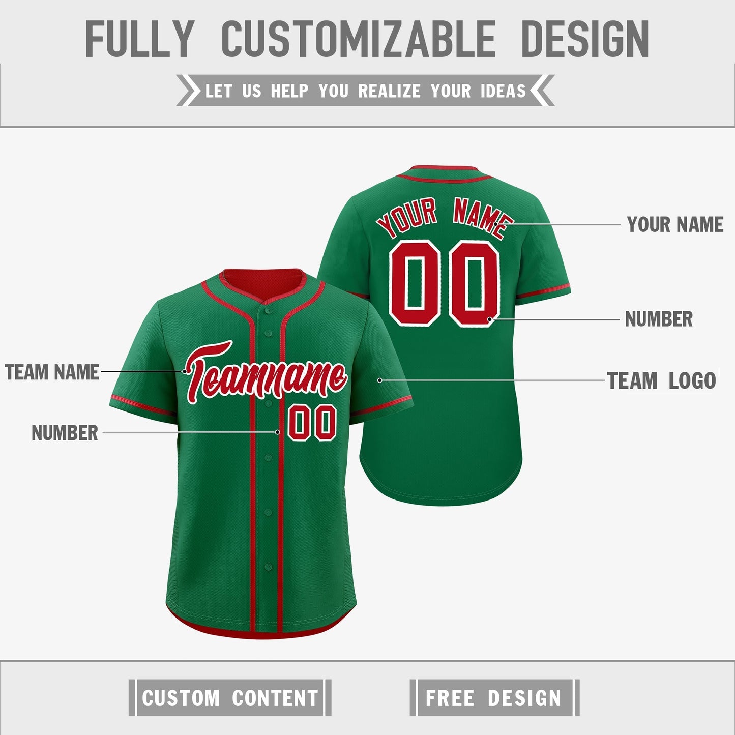 Custom Red White Reversible Baseball Jersey Classic Style Add Team Name & Player Number Moisture-Wicking