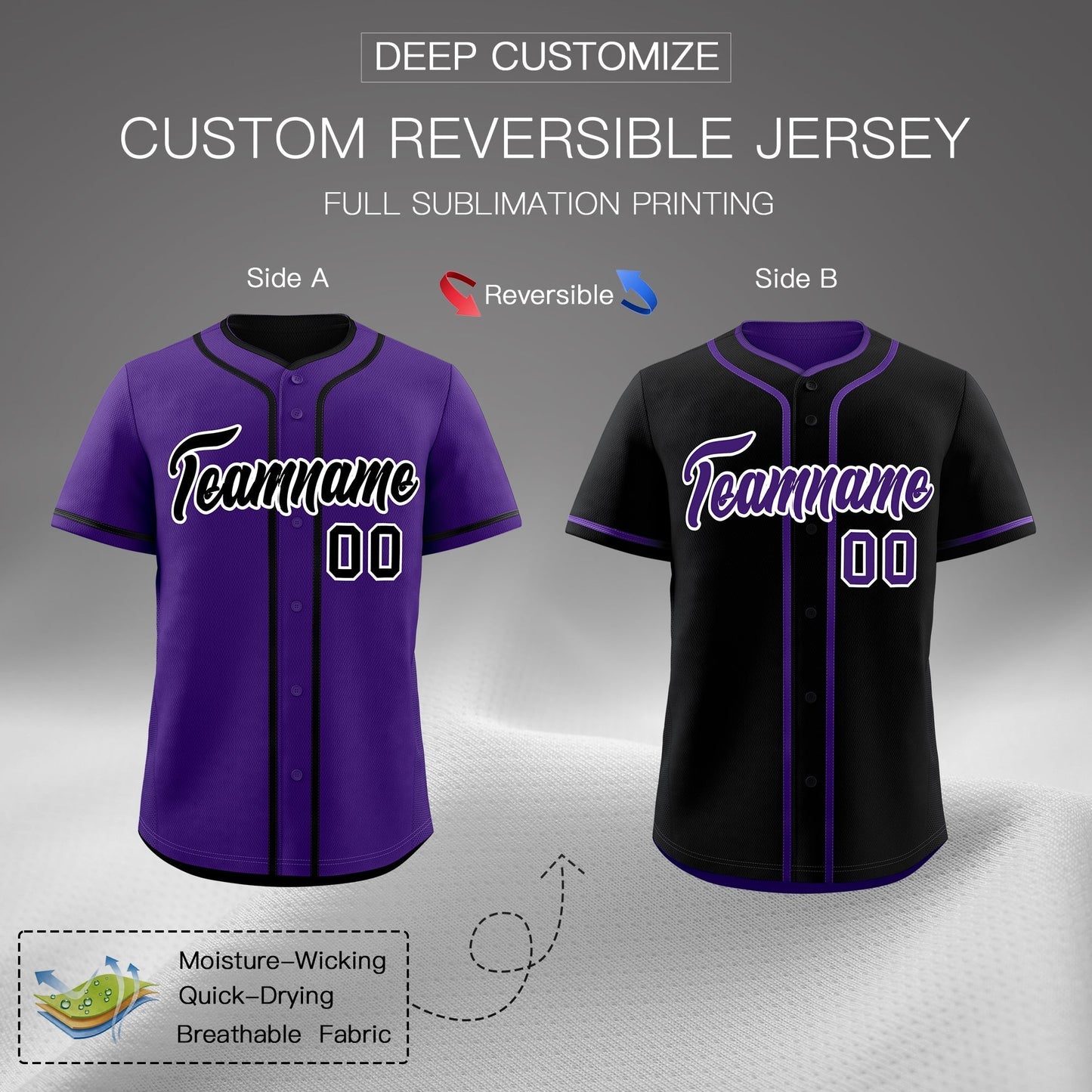 Custom Black White Reversible Baseball Jersey Classic Style For Youth Team Design Service