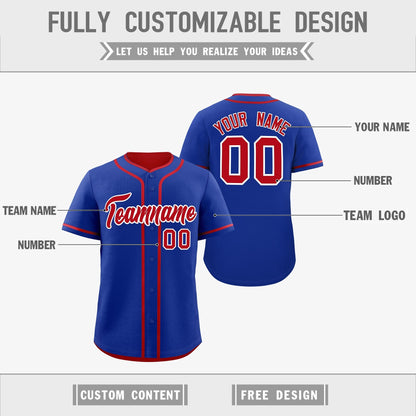 Custom Red White Reversible Baseball Jersey Classic Style Add Team Name & Player Number Moisture-Wicking