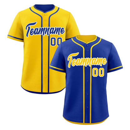 Custom Gold White Reversible Baseball Jersey Classic Style For Youth Team Design Service