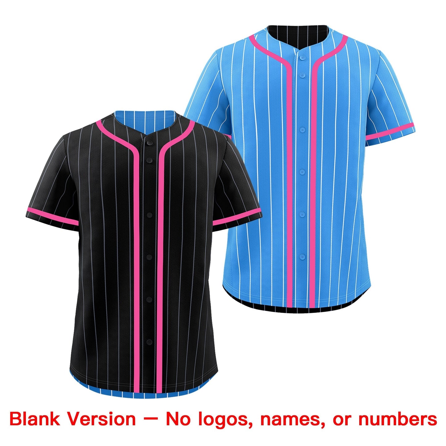 Custom Black Powder Blue Reversible Baseball Jersey Stripe Fashion Game Day & Tournament Wear Breathable