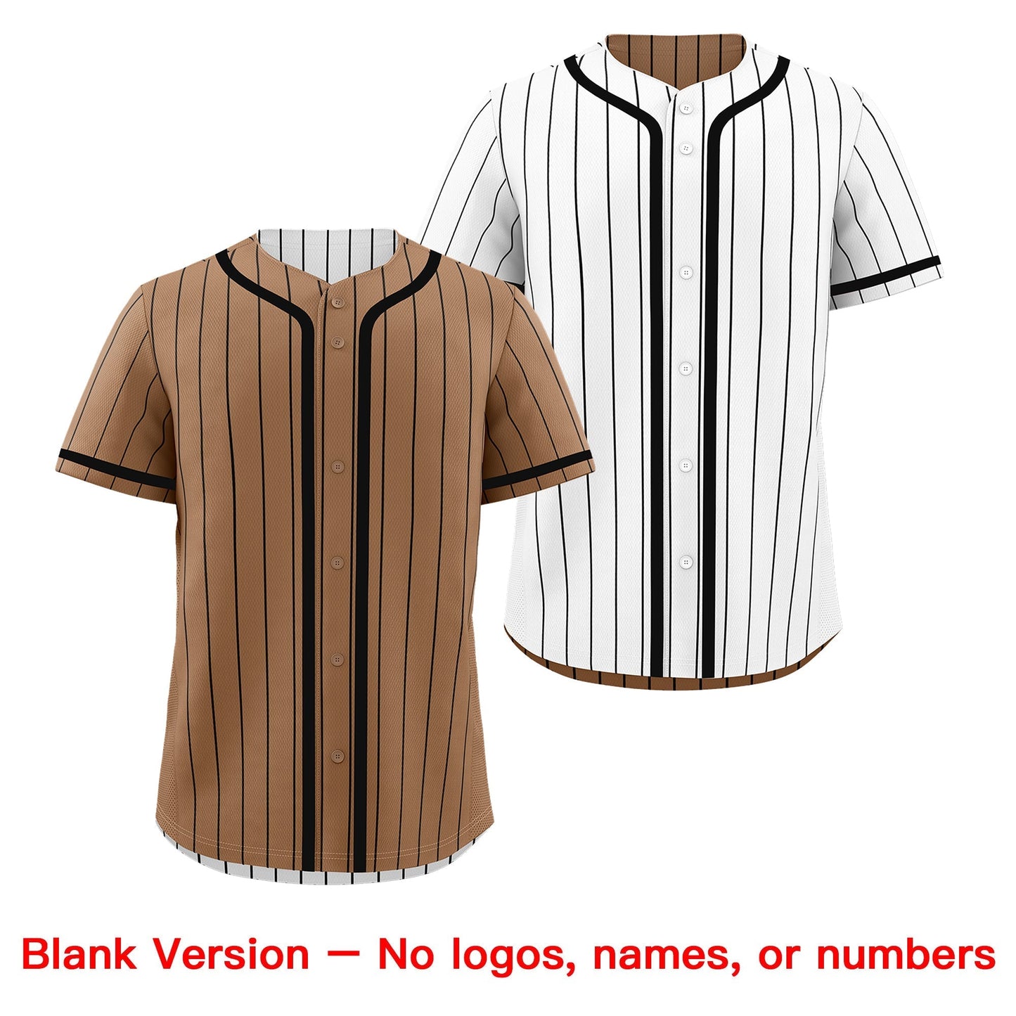 Custom White Black Reversible Baseball Jersey Stripe Fashion Game Day & Tournament Wear Lightweight
