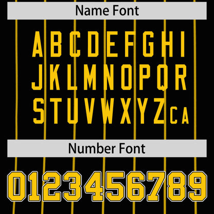 Custom Black Yellow Reversible Baseball Jersey Stripe Fashion Game Day & Tournament Wear Breathable