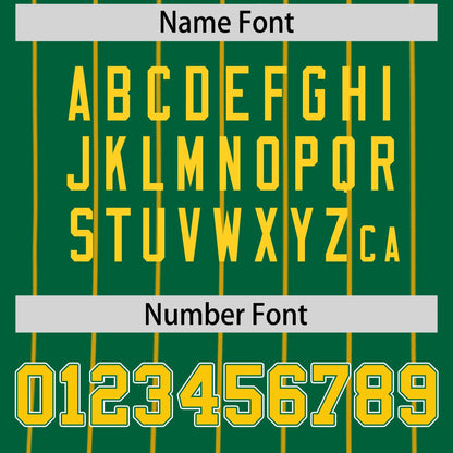 Custom Kelly Green Yellow Reversible Baseball Jersey Stripe Fashion Game Day & Tournament Wear Lightweight