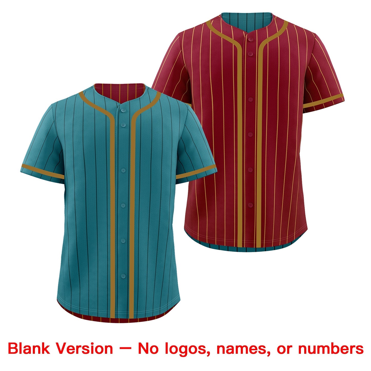 Custom Teal Crimson Reversible Baseball Jersey Stripe Fashion Game Day & Tournament Wear Breathable