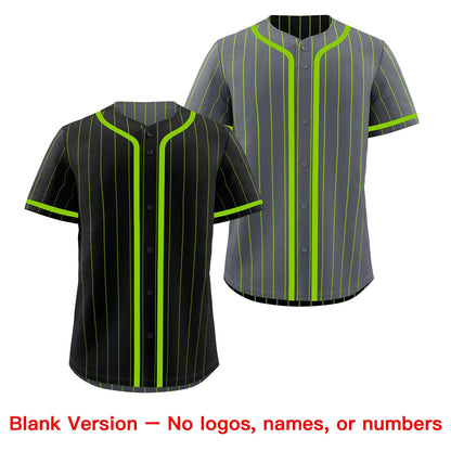 Custom Black Neon Green Reversible Baseball Jersey Stripe Fashion Game Day & Tournament Wear Lightweight