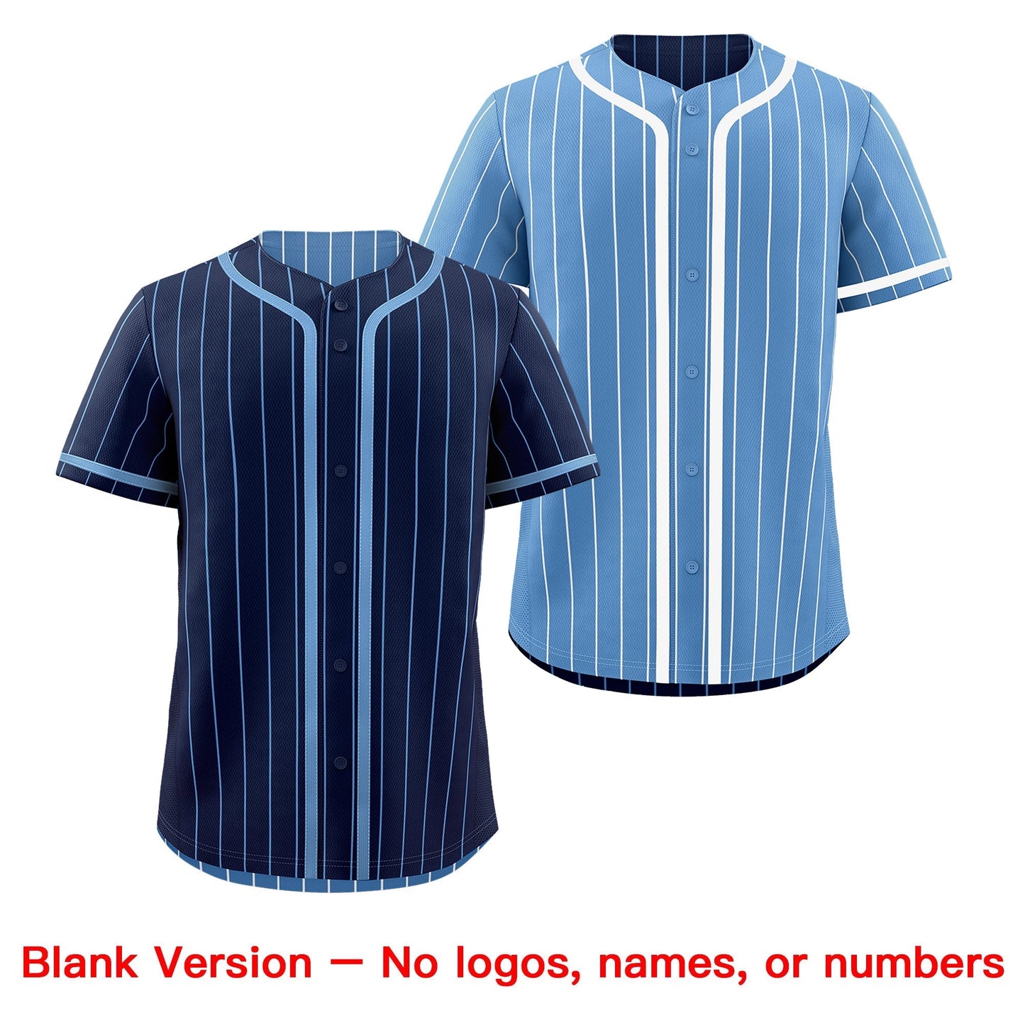 Custom Navy Light Blue Reversible Baseball Jersey Stripe Fashion Game Day & Tournament Wear Breathable