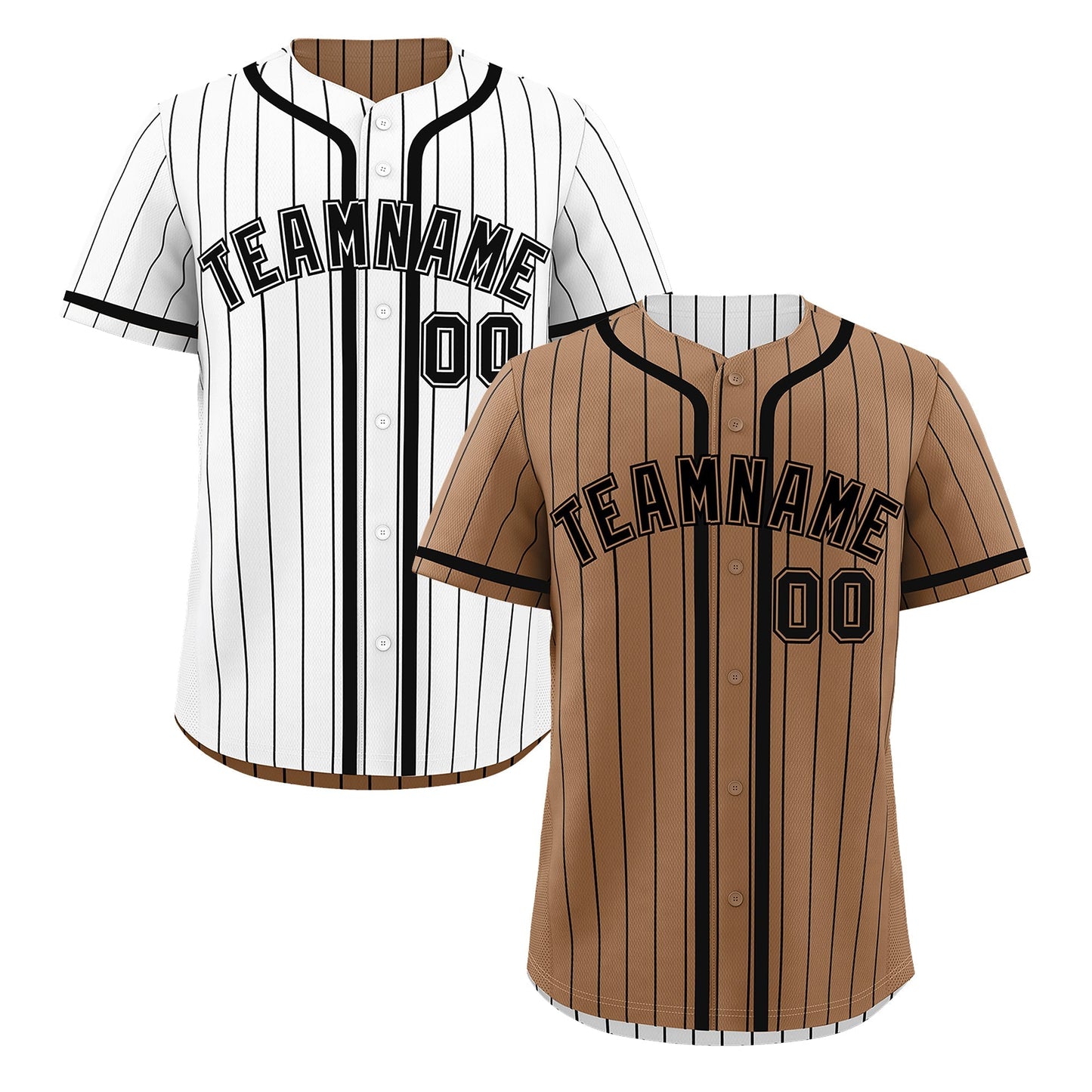 Custom White Black Reversible Baseball Jersey Stripe Fashion Game Day & Tournament Wear Lightweight