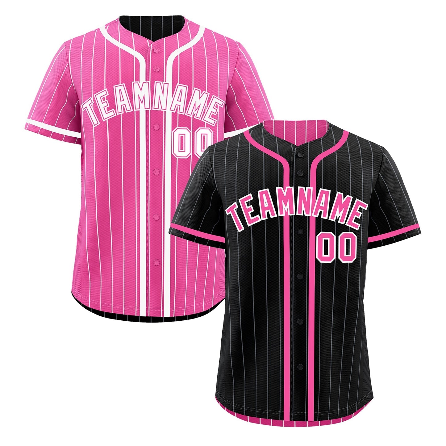 Custom Black Pink Reversible Baseball Jersey Stripe Fashion Game Day & Tournament Wear Lightweight