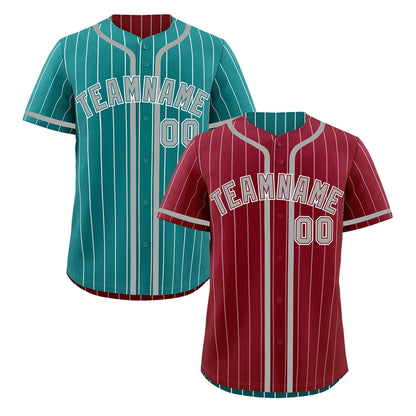 Custom Crimson Teal Reversible Baseball Jersey Stripe Fashion Game Day & Tournament Wear Lightweight