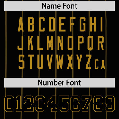 Custom Black Old Gold Reversible Baseball Jersey Stripe Fashion Game Day & Tournament Wear Breathable