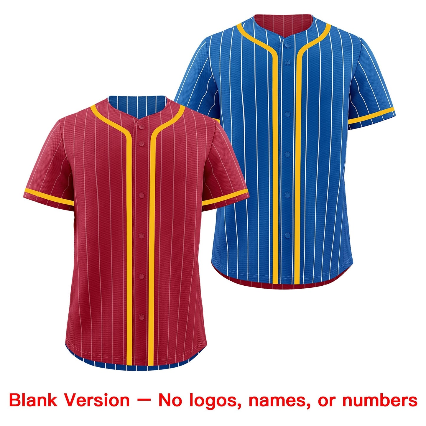 Custom Crimson Royal Reversible Baseball Jersey Stripe Fashion Game Day & Tournament Wear Breathable
