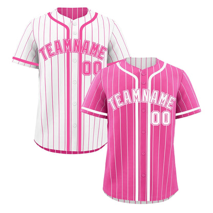 Custom Pink White Reversible Baseball Jersey Stripe Fashion Game Day & Tournament Wear Breathable