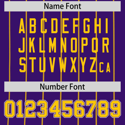 Custom Purple Yellow Reversible Baseball Jersey Stripe Fashion Game Day & Tournament Wear Lightweight