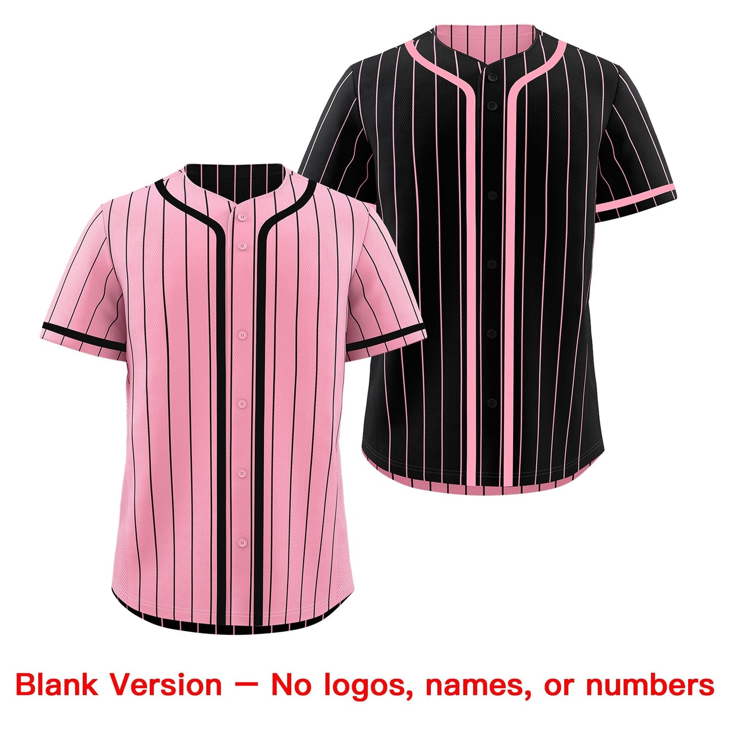 Custom Light Pink Black Reversible Baseball Jersey Stripe Fashion Game Day & Tournament Wear Breathable