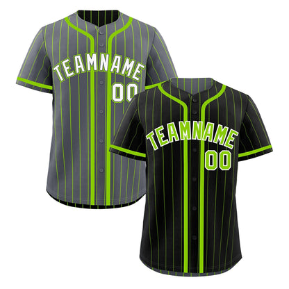 Custom Black Neon Green Reversible Baseball Jersey Stripe Fashion Game Day & Tournament Wear Lightweight