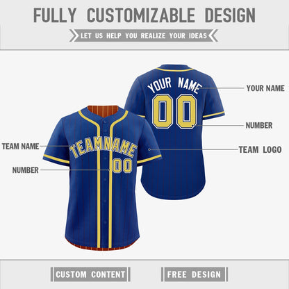 Custom Royal Blue Dark Orange Reversible Baseball Jersey Stripe Fashion Game Day & Tournament Wear Lightweight
