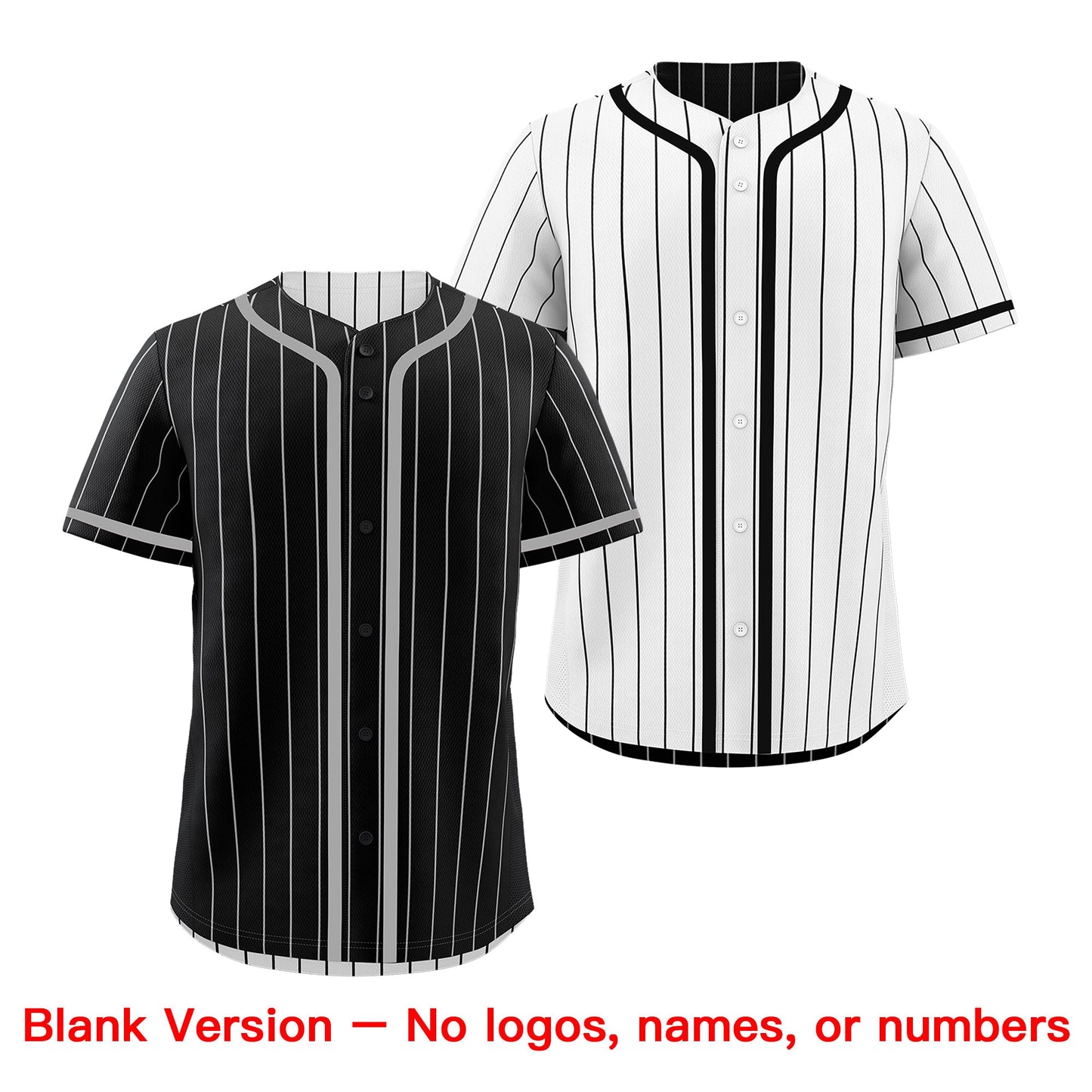 Custom Black White Reversible Baseball Jersey Stripe Fashion Game Day & Tournament Wear Lightweight