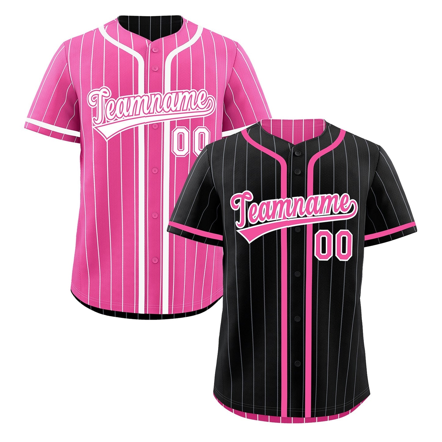 Custom Black Pink Reversible Baseball Jersey Stripe Fashion Game Day & Tournament Wear Lightweight