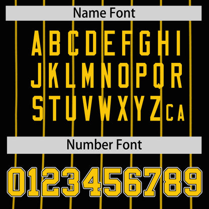 Custom Black Yellow Reversible Baseball Jersey Stripe Fashion Game Day & Tournament Wear Breathable