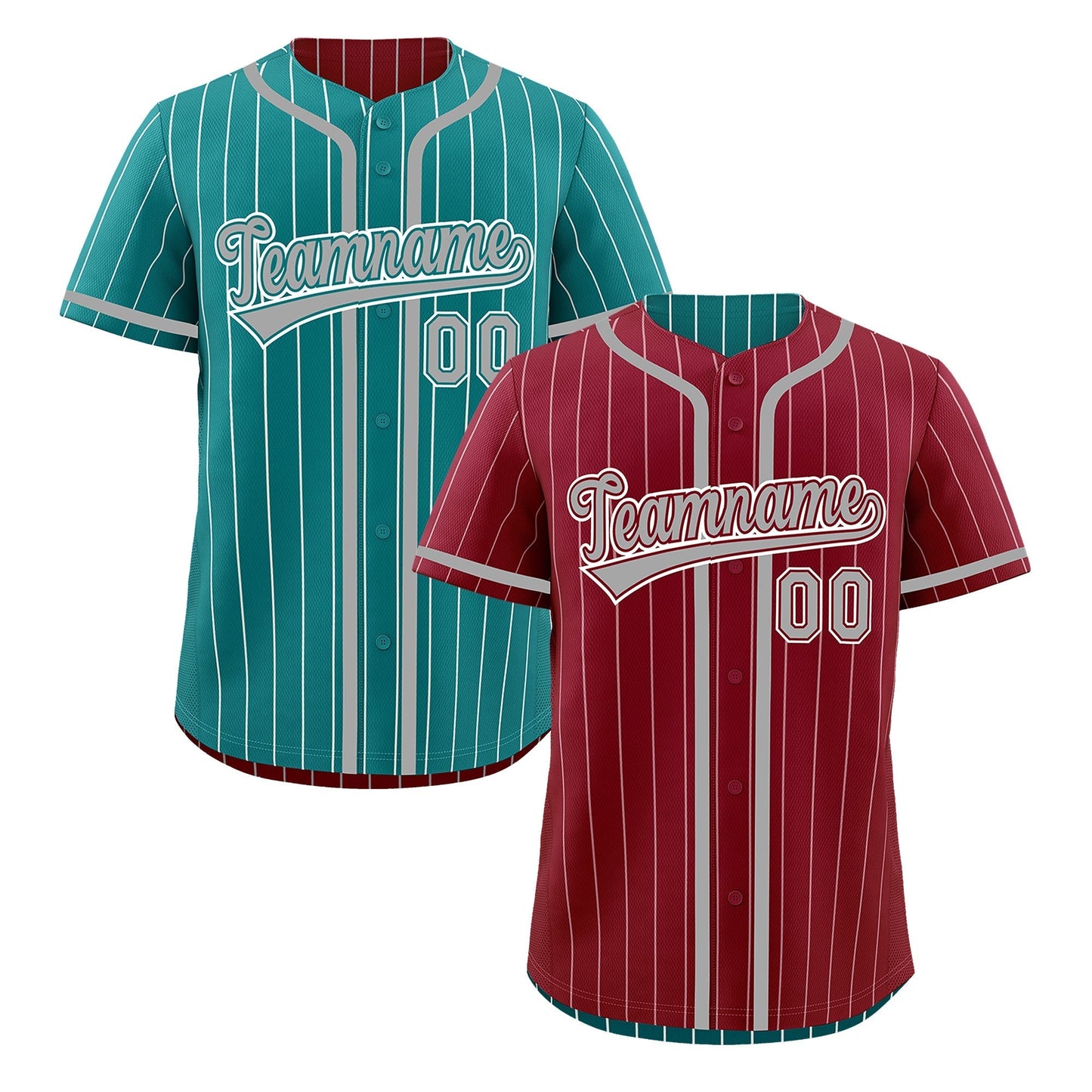 Custom Crimson Teal Reversible Baseball Jersey Stripe Fashion Game Day & Tournament Wear Lightweight