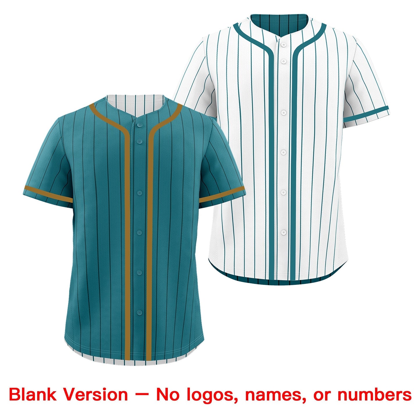 Custom Teal White Reversible Baseball Jersey Stripe Fashion Game Day & Tournament Wear Lightweight