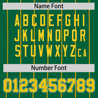 Custom Kelly Green Yellow Reversible Baseball Jersey Stripe Fashion Game Day & Tournament Wear Lightweight