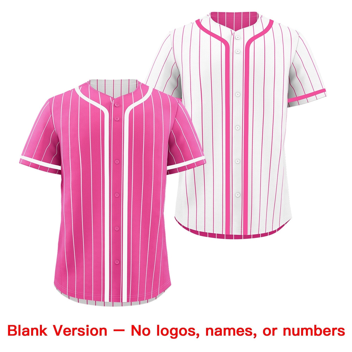 Custom Pink White Reversible Baseball Jersey Stripe Fashion Game Day & Tournament Wear Breathable