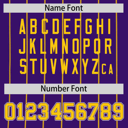 Custom Purple Yellow Reversible Baseball Jersey Stripe Fashion Game Day & Tournament Wear Lightweight
