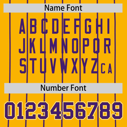 Custom Purple Yellow Reversible Baseball Jersey Stripe Fashion Game Day & Tournament Wear Lightweight