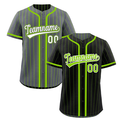 Custom Black Neon Green Reversible Baseball Jersey Stripe Fashion Game Day & Tournament Wear Lightweight