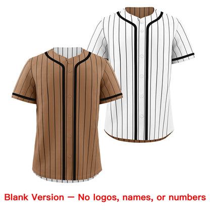 Custom White Black Reversible Baseball Jersey Stripe Fashion Game Day & Tournament Wear Lightweight