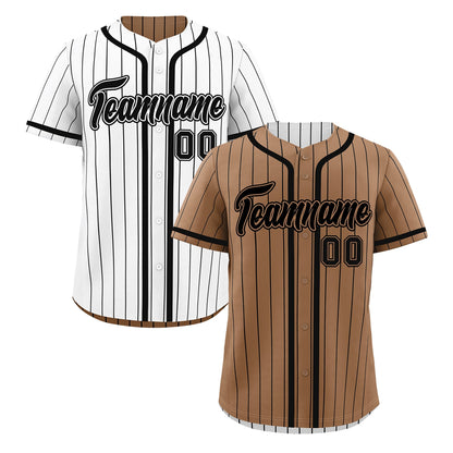 Custom White Black Reversible Baseball Jersey Stripe Fashion Game Day & Tournament Wear Lightweight