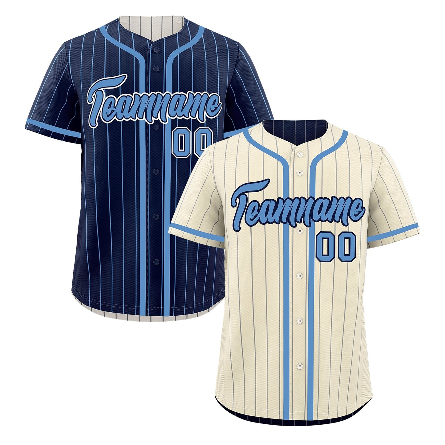 Custom Cream Navy Reversible Baseball Jersey Stripe Fashion Game Day & Tournament Wear Breathable