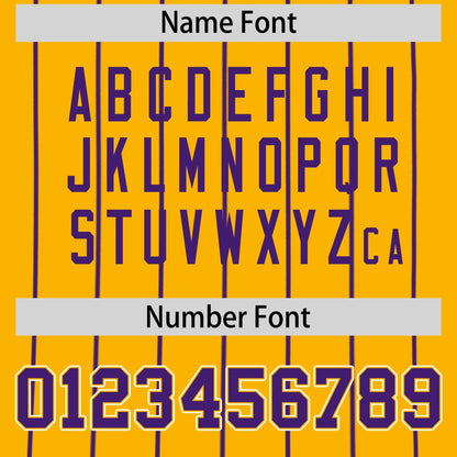 Custom Purple Yellow Reversible Baseball Jersey Stripe Fashion Game Day & Tournament Wear Lightweight