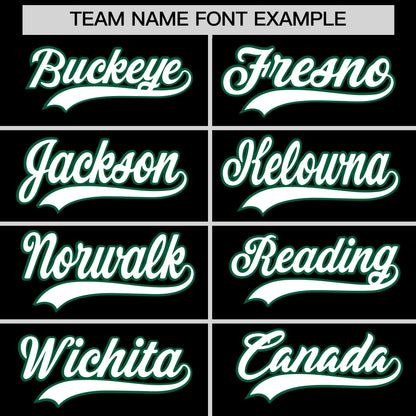 Custom White Kelly Green Black Reversible Baseball Jersey Classic Style Two-Button Team Uniform