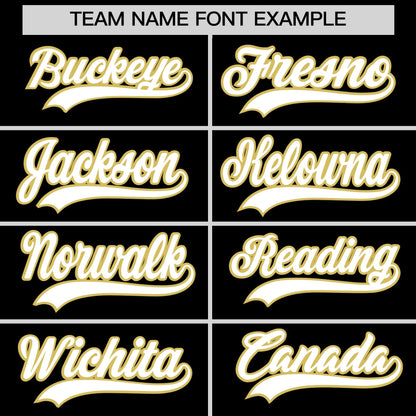 Custom White Old Gold Black Reversible Baseball Jersey Classic Style Two-Button Team Uniform