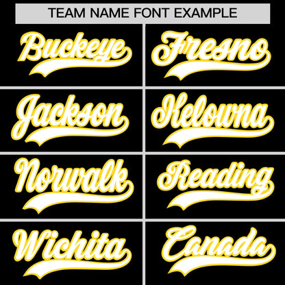 Custom White Gold Black Reversible Baseball Jersey Classic Style Two-Button Team Uniform