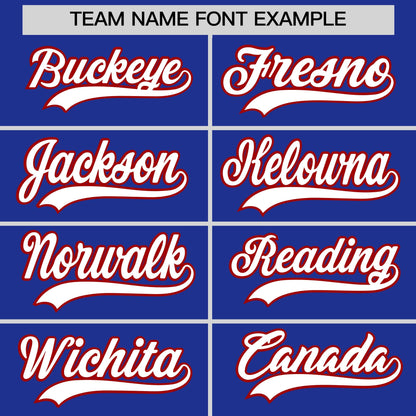 Custom White Red Royal Blue Reversible Baseball Jersey Classic Style Two-Button Team Uniform