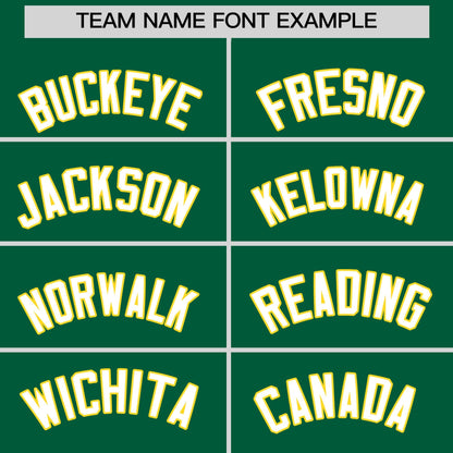 Custom White Gold Kelly Green Reversible Baseball Jersey Classic Style Two-Button Team Uniform