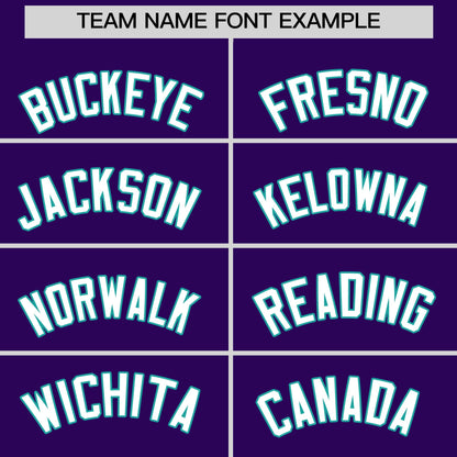 Custom White Aqua Purple Reversible Baseball Jersey Classic Style Two-Button Team Uniform