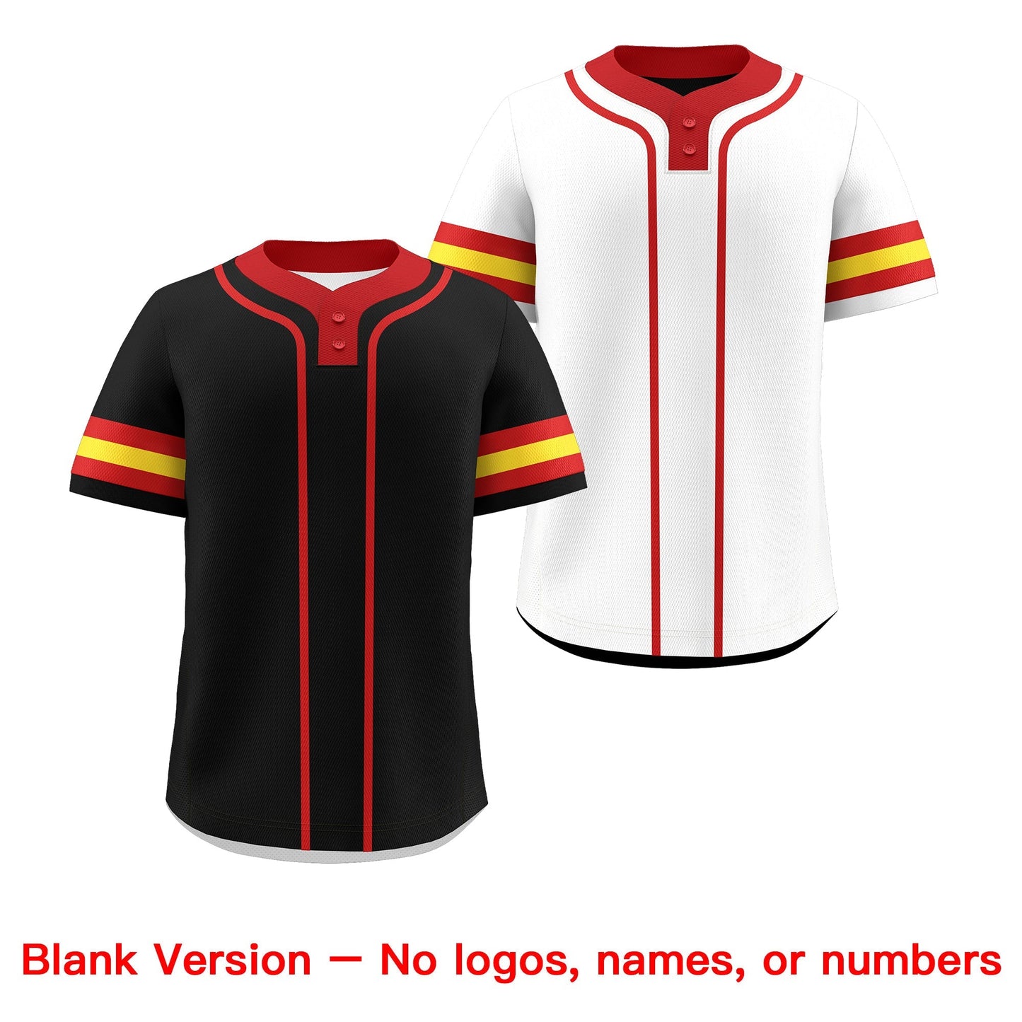 Custom Red Gold Reversible Baseball Jersey Classic Style Two-Button Team Uniform